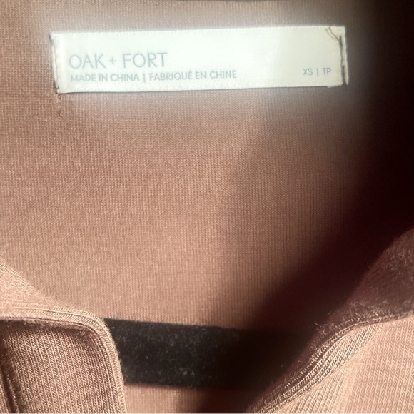 Oak + fort brown button up cardigan day 2 nite stretch long sleeve sweater XS - Picture 5 of 5